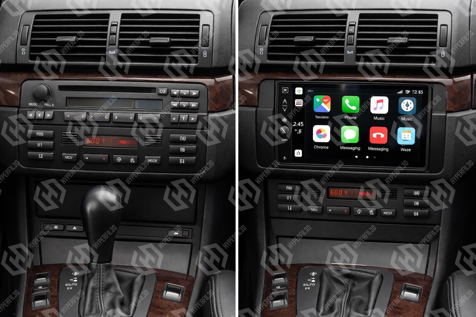 BMW E46 AC Relocation Bracket – Console Frame for 2-DIN Radio Upgrade | 1998–2006 All Models
