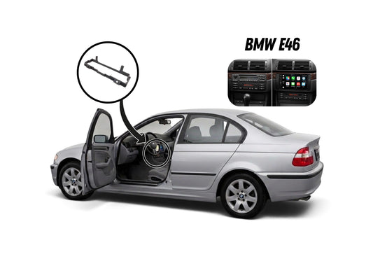 BMW E46 AC Relocation Bracket – Console Frame for 2-DIN Radio Upgrade | 1998–2006 All Models