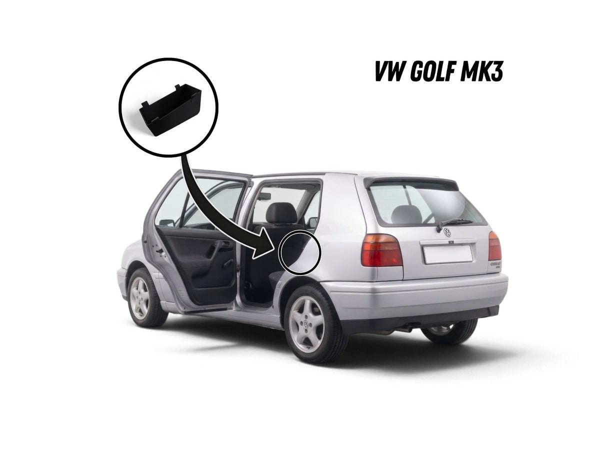 Armrest storage box for VW Golf MK3 – front view